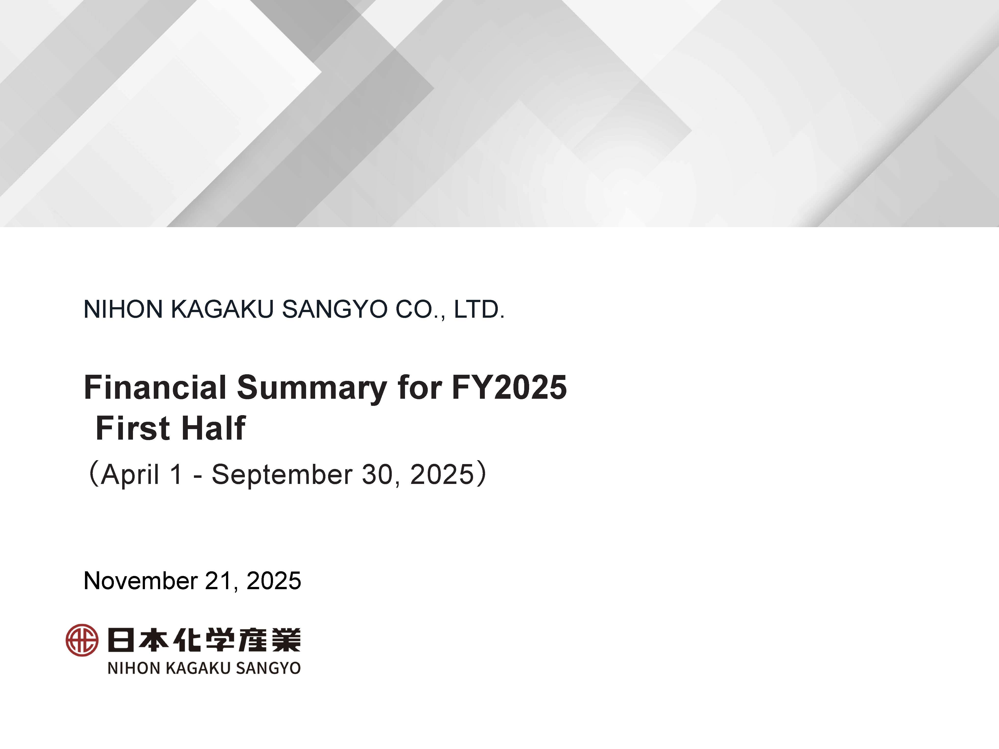 Presentation Material for FY2025